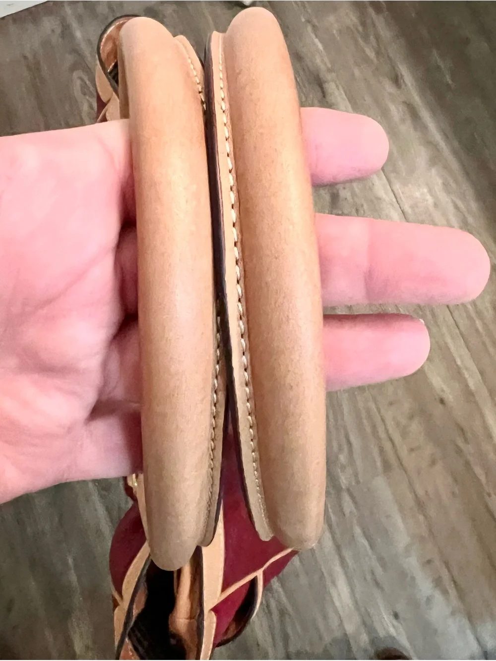 Ghurka Burgundy and Tan Leather Shopper Tote